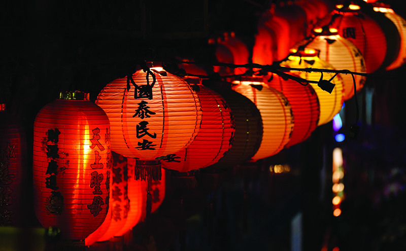Red festival lanterns