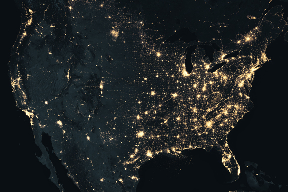 The dark spots found on satellite images shrink every year as light pollution becomes a greater problem.